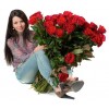 Първокласна еквадорска червена роза FOREVER YOUNG - 90 см.